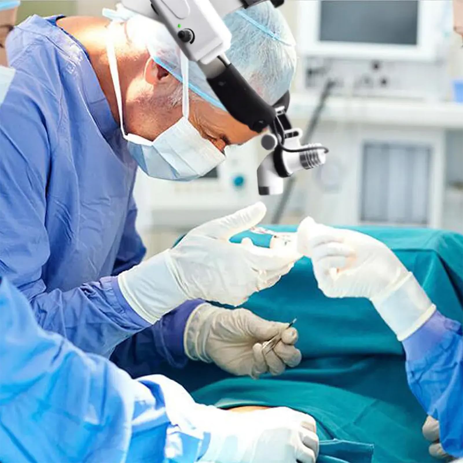 Linterna Frontal Quirúrgica Dental con Banda para La Cabeza,lámpara Frontal Médica Quirúrgica LED con Punto Y Brillo Ajustables,Temperatura Color 4000-5000K Y Distancia Trabajo 340-500 Mm