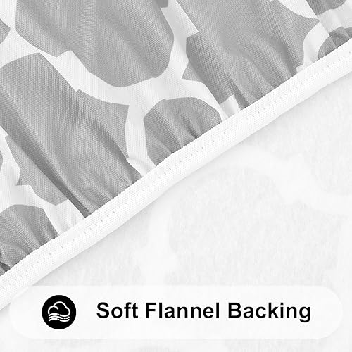 Miniatura 260 de Smiry - Mantel redondo de vinilo ajustable con bordes elásticos y parte trasera de franela, mantel de vinilo impermeable, lavable, diseño enrejado