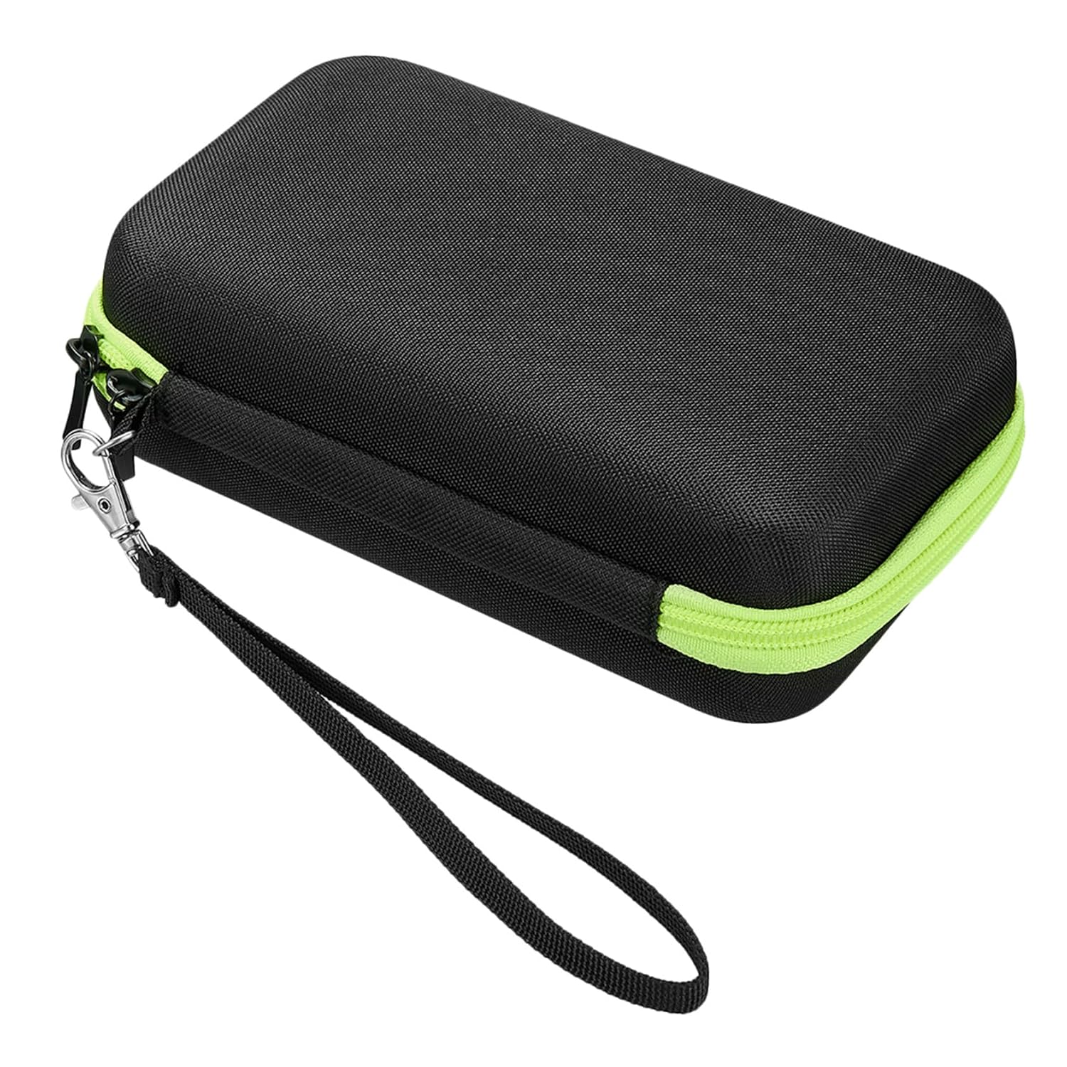KOMBIUDA 1pc Portable Eva Shockproof Storage Bag for Non- Forehead Thermometers with Lanyard Compact Protective Case with Green Zipper for Travel and Home Use