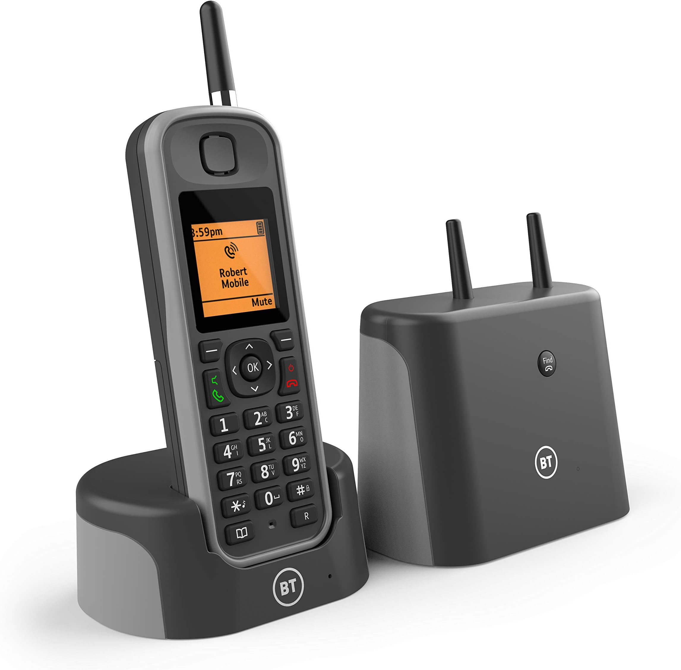 BT Elements Cordless Landline House Phone with 1 km Range, IP67 Rated, Nuisance Call Blocker