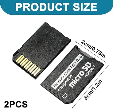 2Pcs Memory Stick Pro Duo Adapter, Psp Memory Card