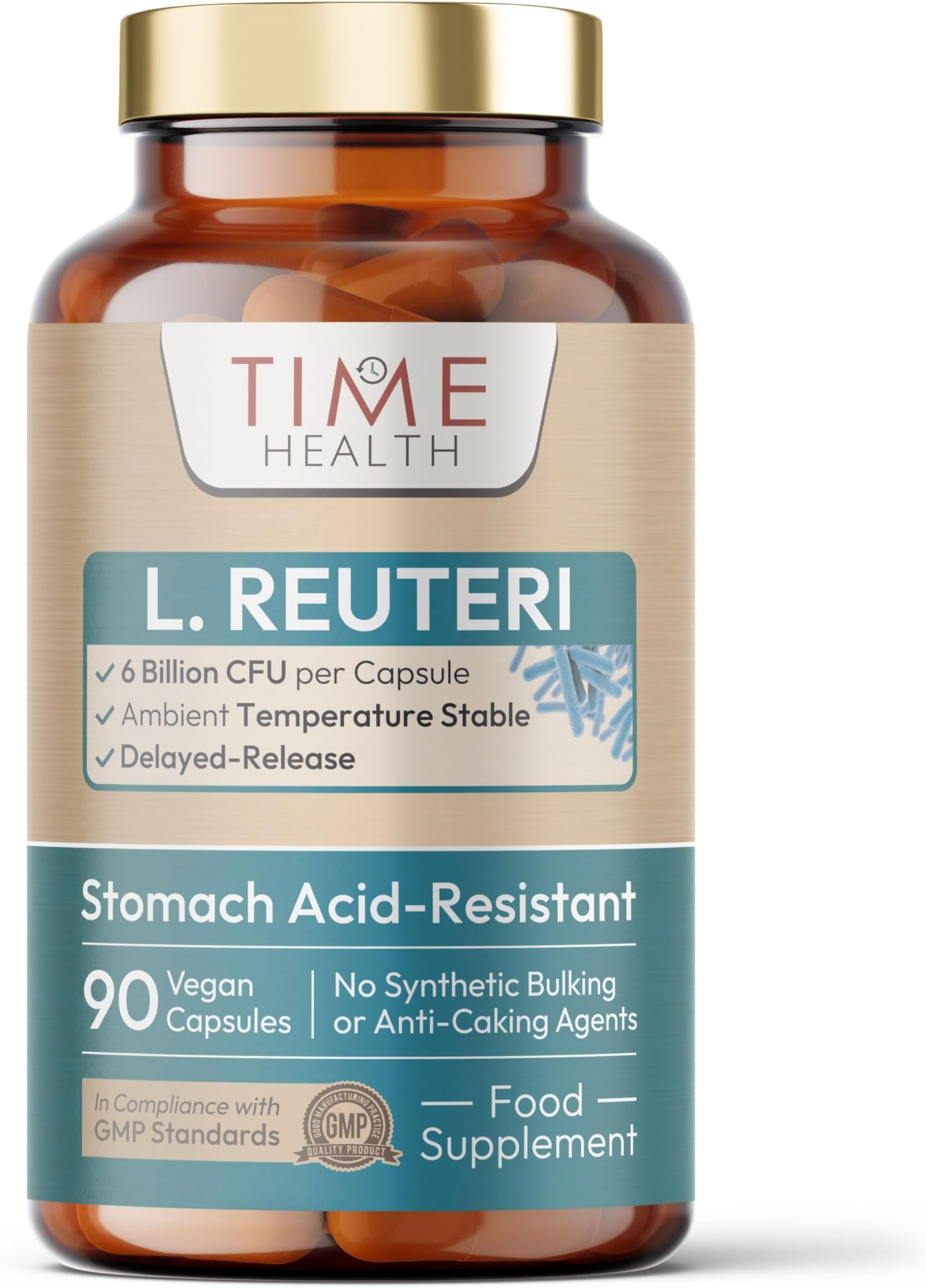 Lactobacillus Reuteri – 6 Billion CFU – 90 Capsules – Shelf Stable L Reuteri – GMP – UK Made Supplement