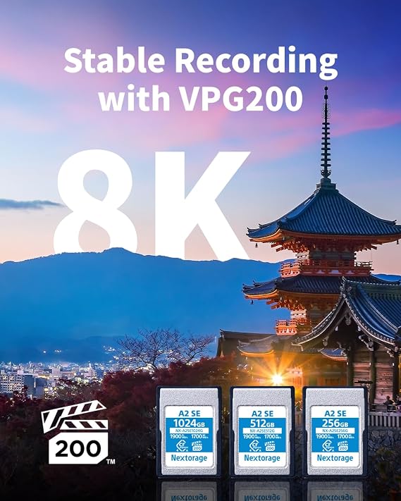Nextorage Japan Cfexpress 4.0 Type A 1024GB Memory Card VPG200 Max. Read 1900MB/s Max. Write 1700MB/s NX-A2SE1024G
