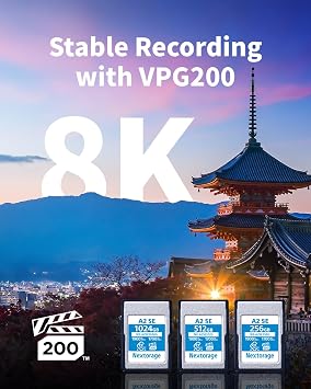 Nextorage Japan Cfexpress 4.0 Type A 1024GB Memory Card VPG200 Max. Read 1900MB/s Max. Write 1700MB/s NX-A2SE1024G