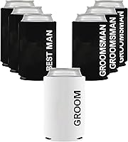 Vista 1 de LADY & HOME - Juego de 7 enfriadores de latas para novios y padrinos de boda, propuesta de padrinos de boda, regalos para despedida de soltero