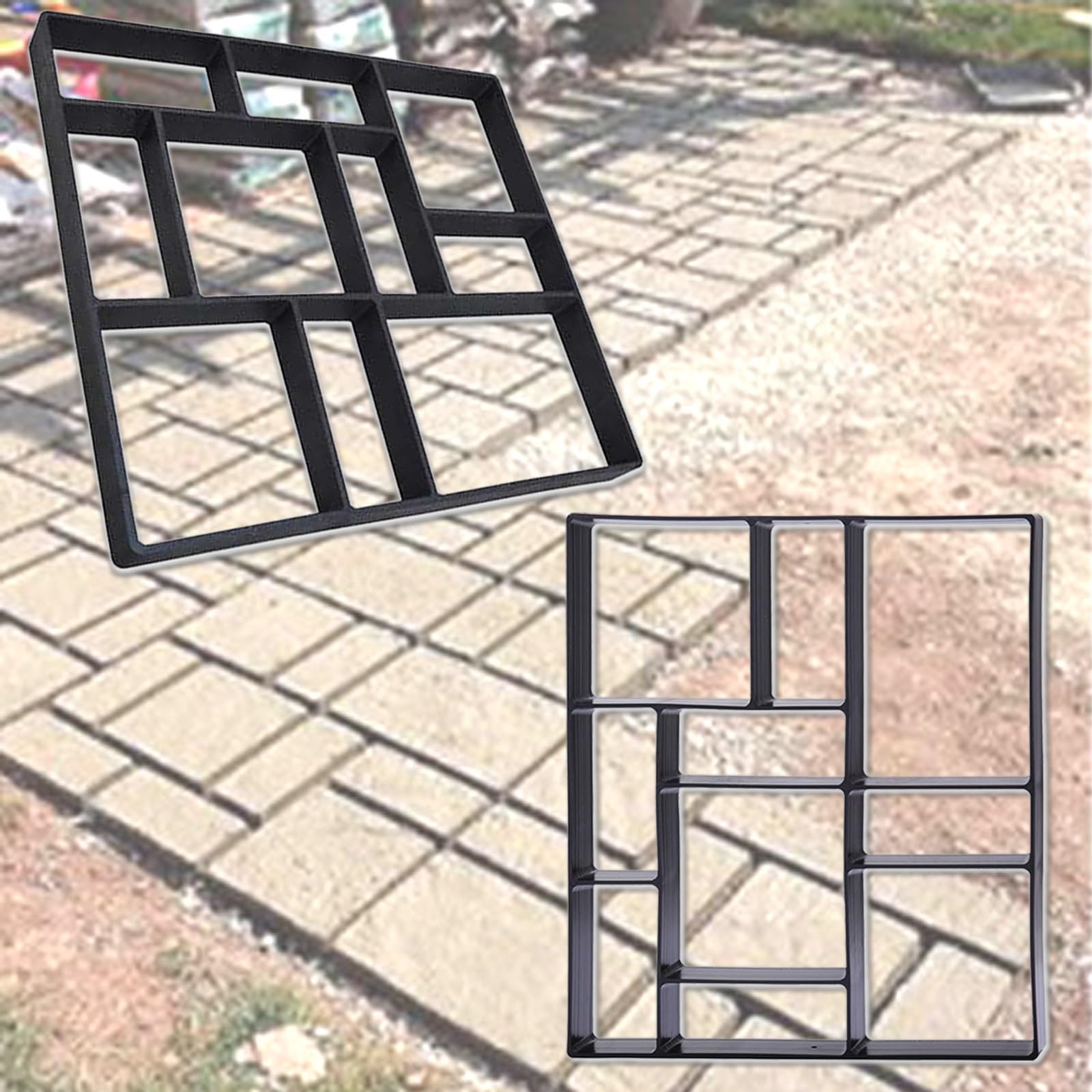 Forma do odlewania betonu, forma do tarasu, wielokrotnego użytku, z tworzywa sztucznego, forma do cegieł cementowych, do podłóg ogrodowych na zewnątrz, 50 x 40 x 3,5 cm