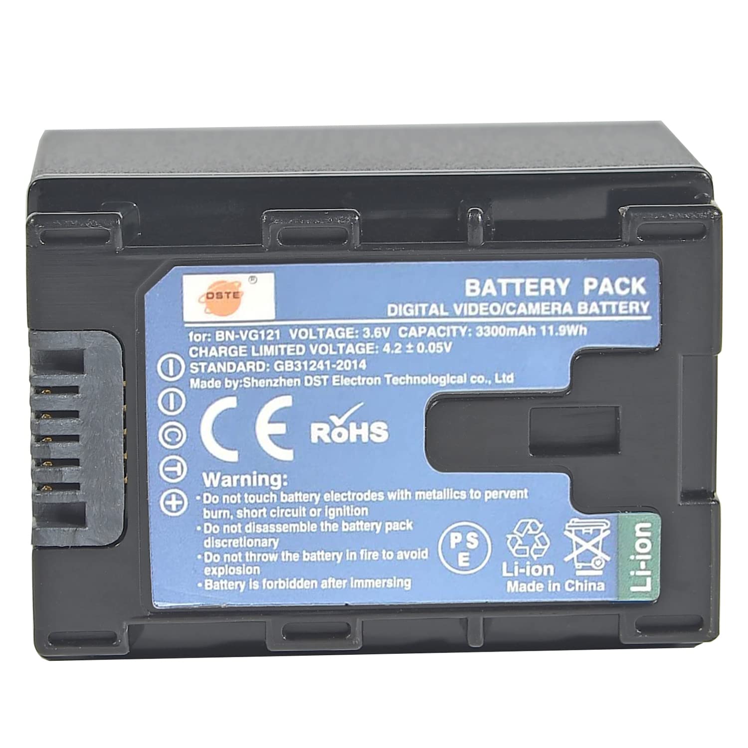 DSTE BN-VG121 Batteria di ricambio compatibile per JVC GZ-HD500 GZ-HD520 GZ-HD500 GZ-HD620 HM450 HM550