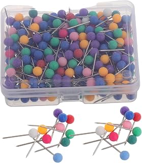 Colorful Dressmaking Pins for Fabric Extra Large Ball Head Pins 10-Piece Set for DIY Jewelry Making and Craft Supplies for Quilting and Embroidery