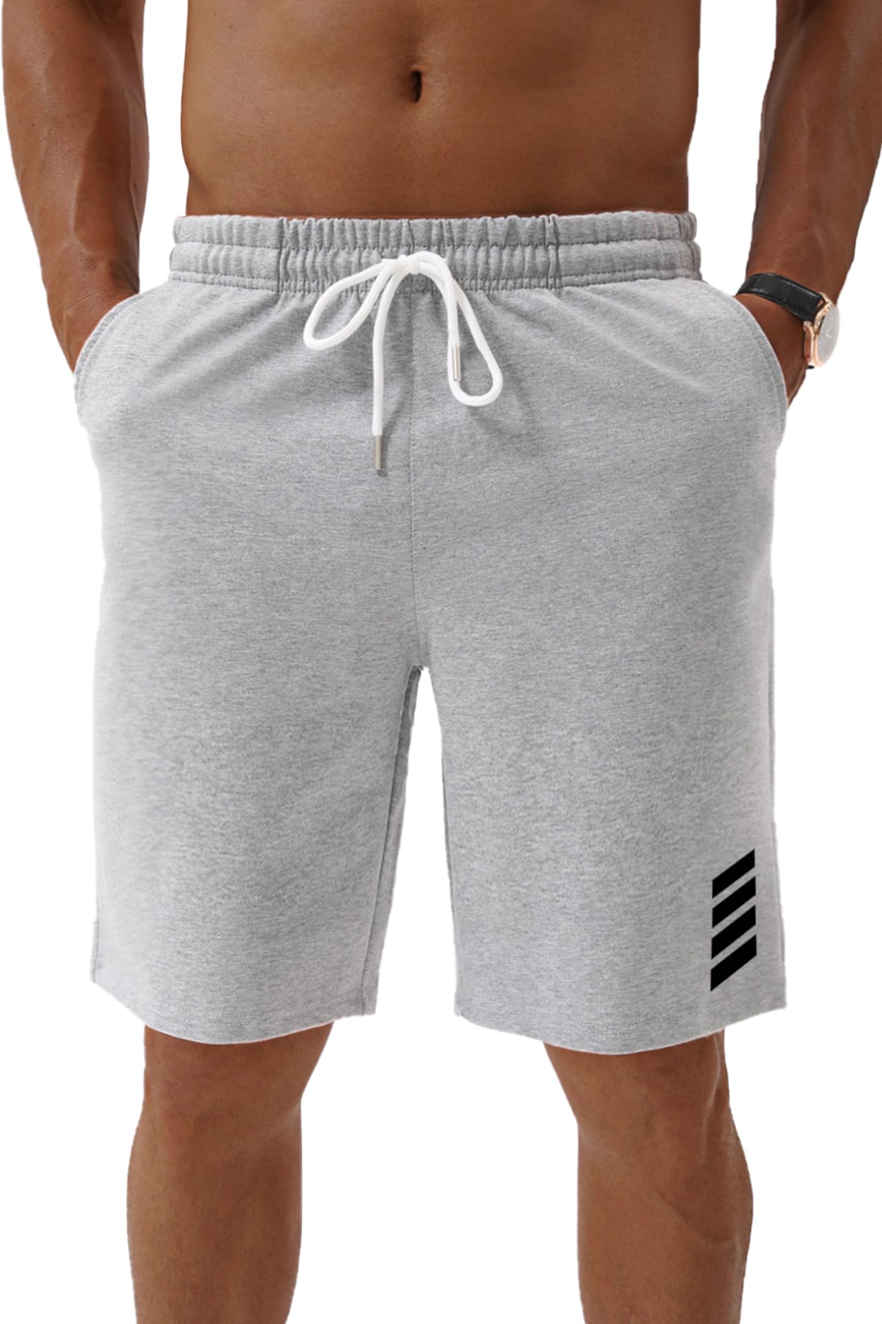 Vortewind Kurze Hosen Herren Sweatshorts Herren Baumwolle，Sommer-Sportshorts mit Taschen & elastischem Bund für Casual ，Jogging ，Training