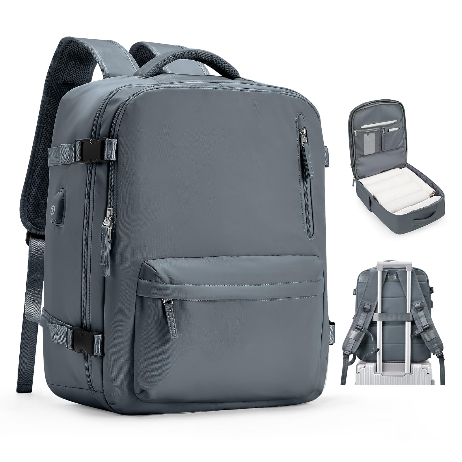 VGCUB Carry on Travel Backpack for Women Men Large Laptop Gym Work Frontier Airlines Personal Item Bag Business Airport Lightweight Backpack Flight Approved Mochilas de Viaje Black — view 11