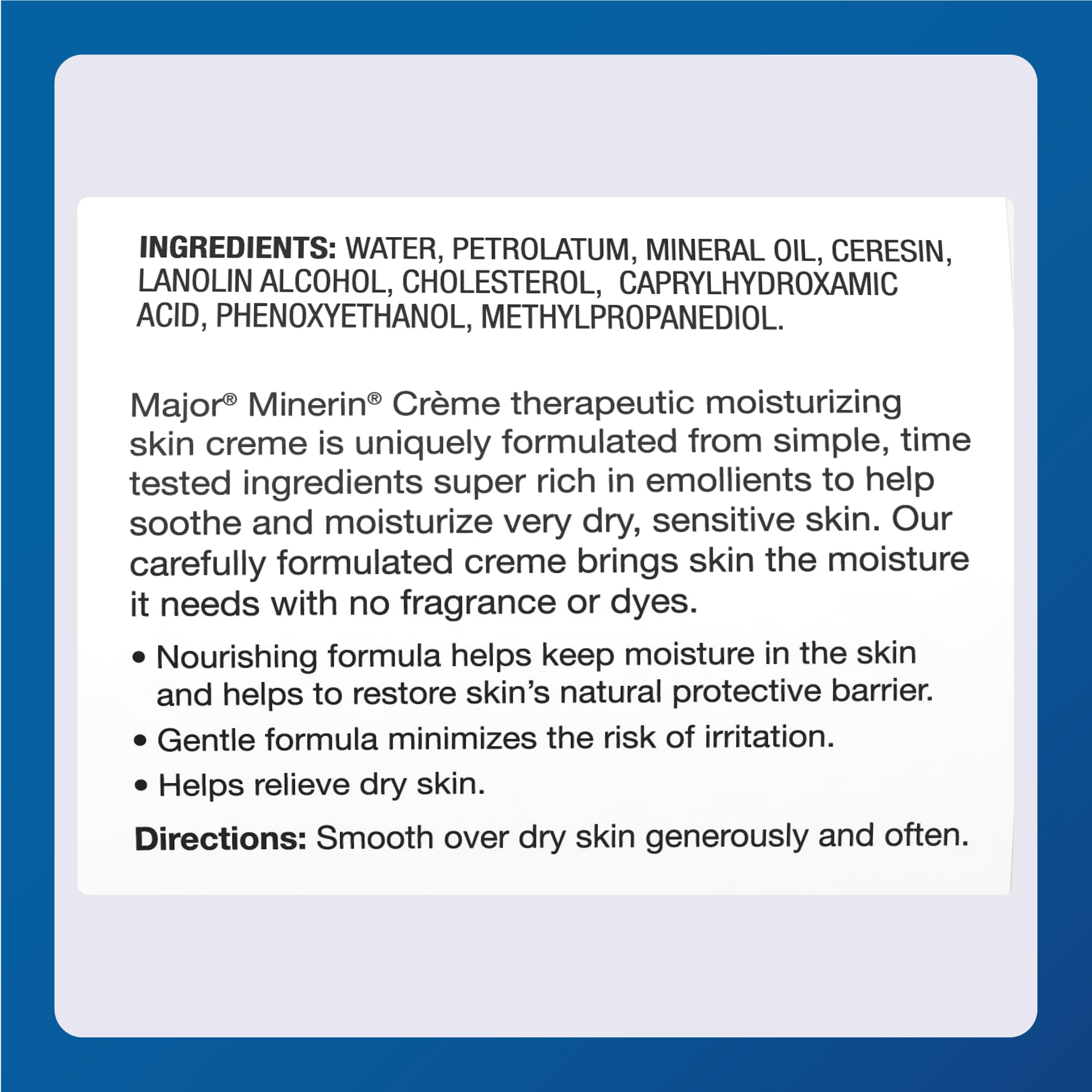 MAJOR Minerin Créme Therapeutic Moisturizing Cream for Dry Skin