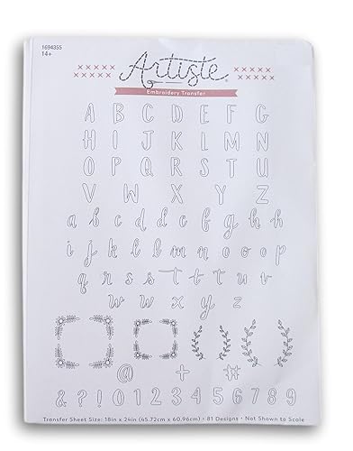Alphabet Embroidery Transfer Sheet Pattern - 18 x 24 Inch