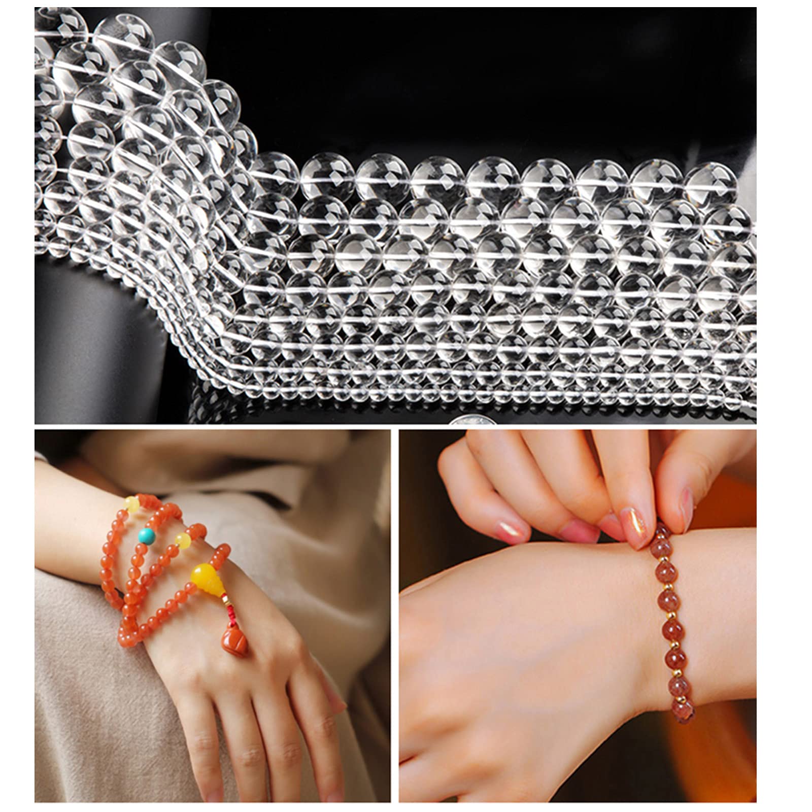 Filo Elastico Trasparente Per Braccialetti - 3 Rotoli Con Forbici E Ago, Per Creazioni Con Perle - Foto 7