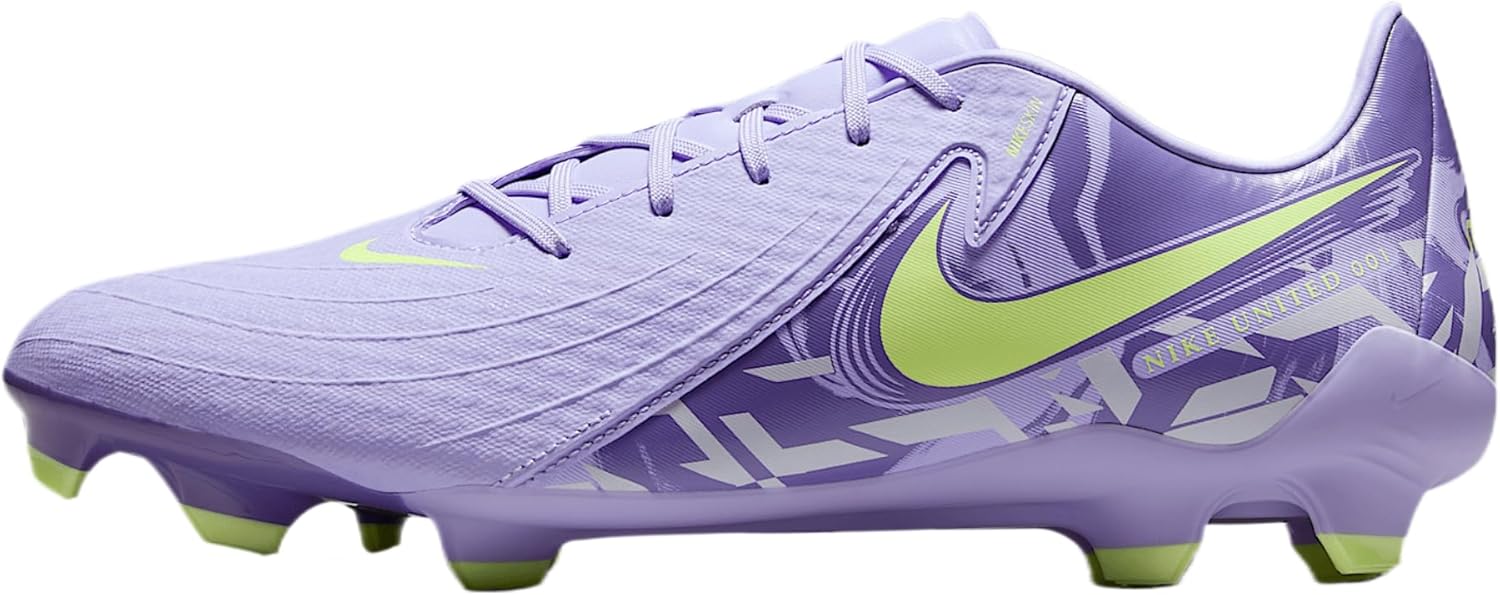 Nike United Phantom GX 2 Academy MG Low-Top Soccer Cleats (HF1595-500, Purple Agate/Barely Volt) Size 10.5