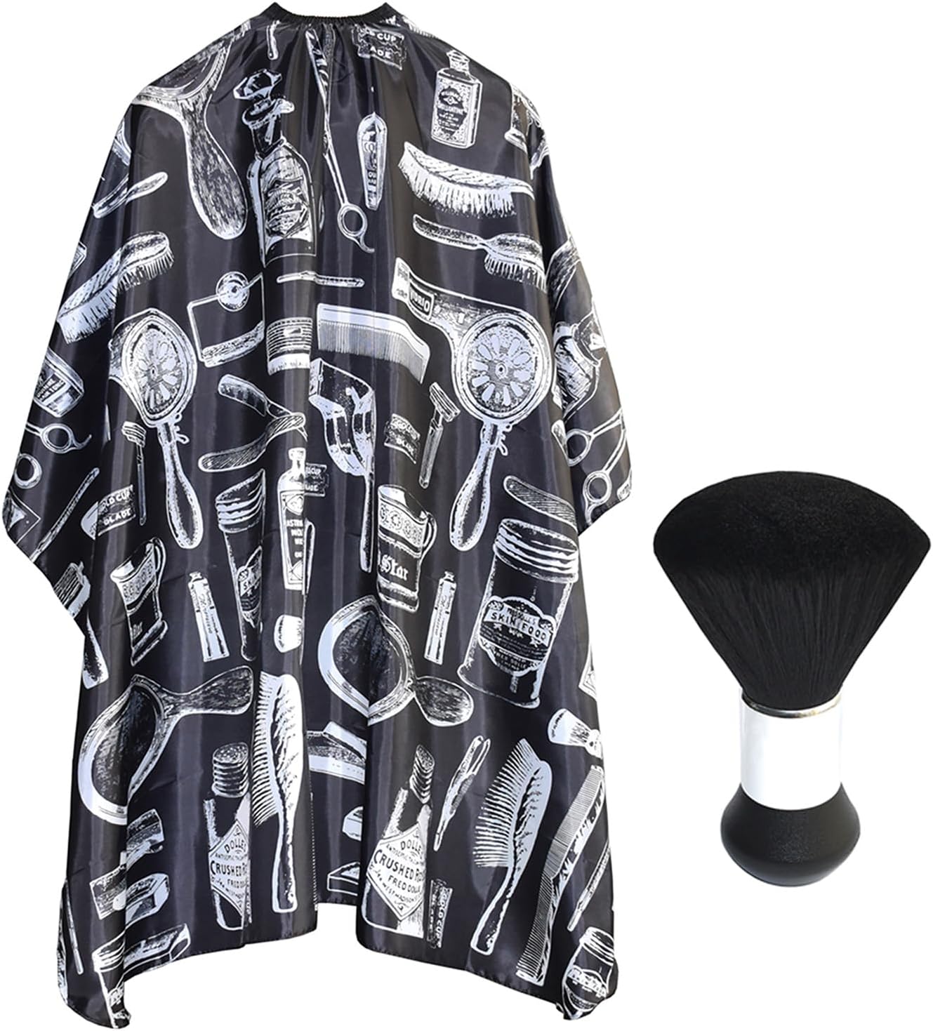 Hair Cutting Cape with Neck Duster Brush, Professional Salon Barber Cape, Hairdressing Accessories