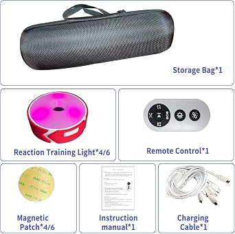 Speed Agility Training Equipment, React Sensory Speed Training Equipment, Reaction Training Light for Soccer Fencing Fitness (4)