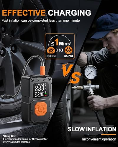 Miniatura 3 de Inflador de neumáticos, compresor de aire portátil, bomba de aire inalámbrica de 150 PSI para neumáticos de automóvil, bomba de neumáticos de