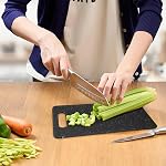 8Pcs Planche de coupe en plastique, Planche à découper de cuisine Petit Mini Bar Granite Black Cutting Board pour le camping légumes de viande Fruits, BPA Gratuit, lave-vaisselle en sécurité, 6 x 10 1 cm