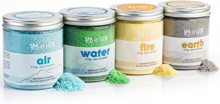 Aquafinesse Hot Tub Spa Fragrances Earth Air Fire Water Each 370g Aromatherapy | Spa Deluxe Scented Essences for Bath and Spa Whirlpool, Ideal for Body Care, Anti-stress, Wellness and Beauty