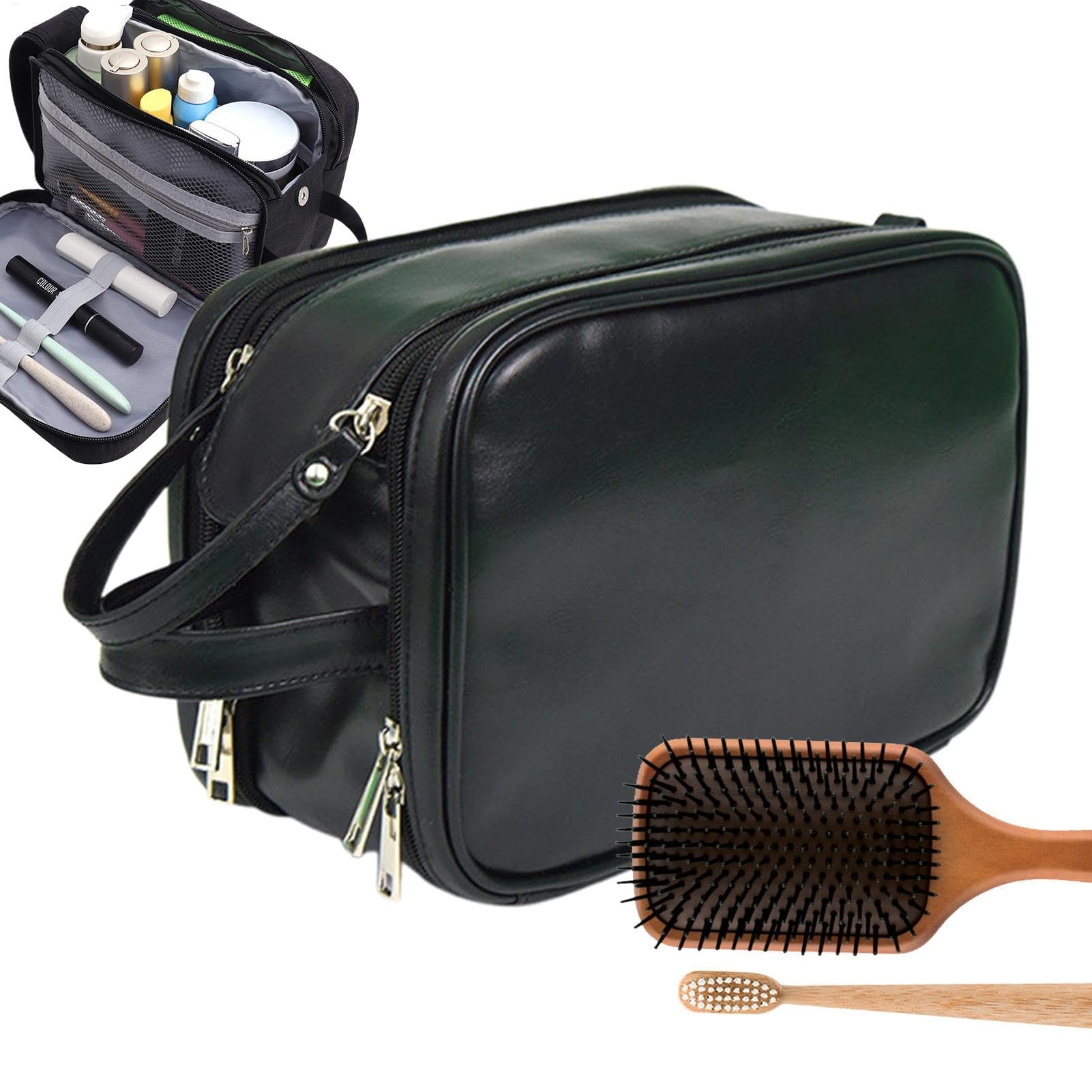Bolsa de Viaje, Neceser, Neceser for Hombres | Estuches de Viaje for Afeitado portátil - Neceser Reutilizable for Hombres, Organizador de artículos de tocador, Bolsa de Viaje Grande(Black)