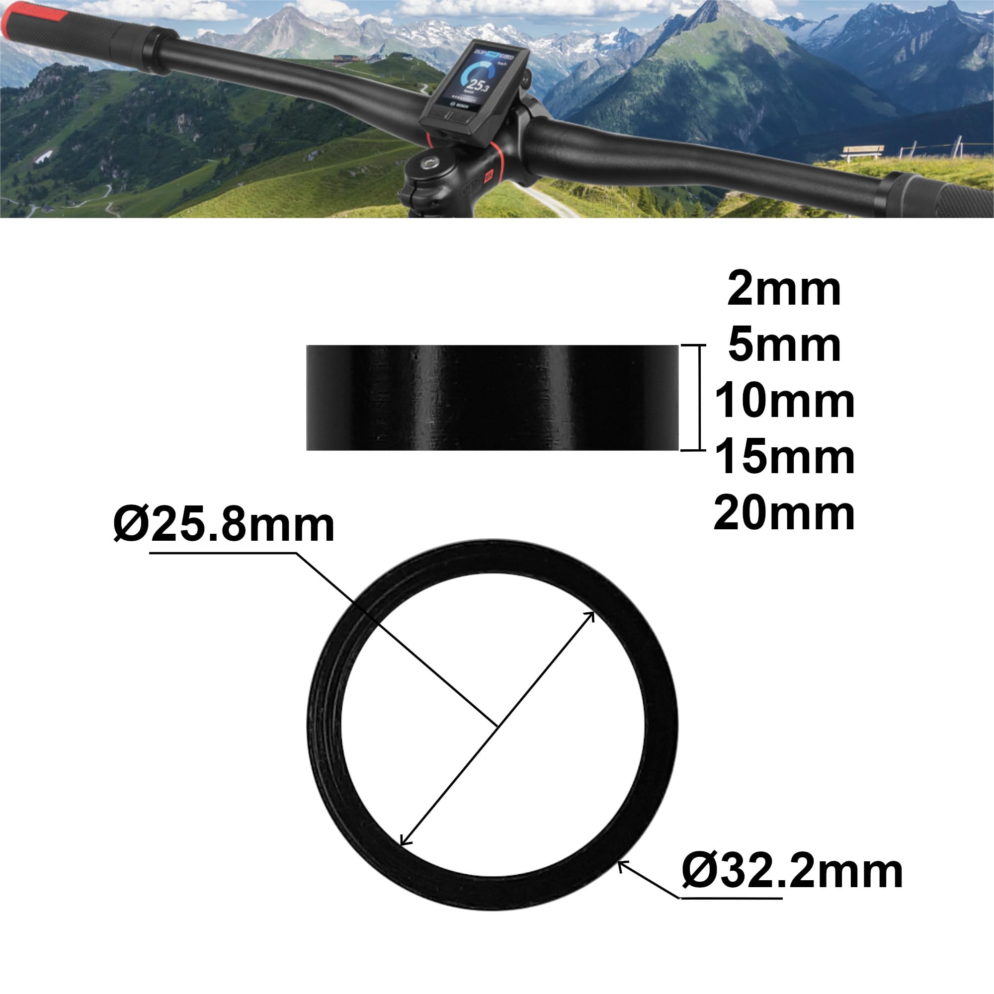 Image secondaire de Lot de 5 Entretoises de Potence en Aluminium pour Vélo - Réglage Précis de la Position
