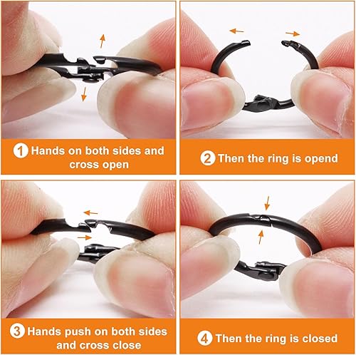 Miniatura 10 de SWZHAI 50 anillos de carpeta de 1 pulgada, anillos de papel multicolor para libros de oficina, anillos pequeños para llaves, clips de metal para