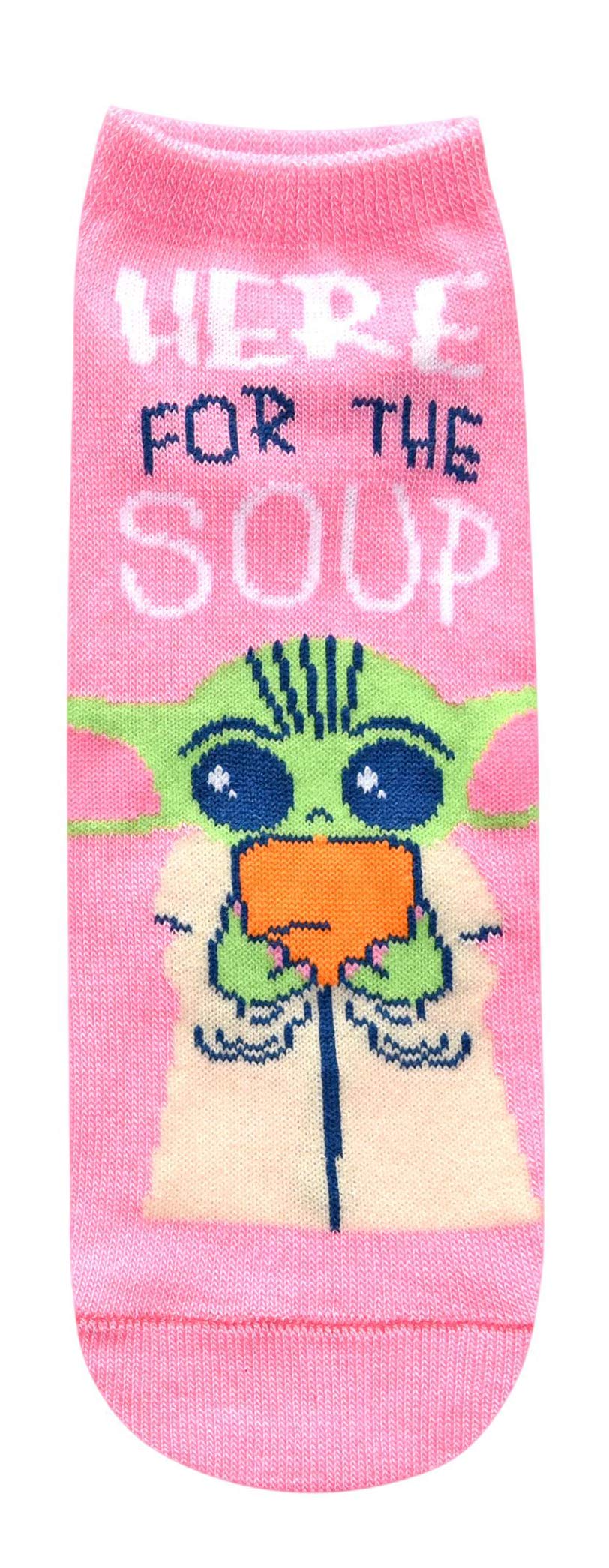STAR WARS Baby Yoda Chibi Art Here For The Soup Juniors/Womens 5 Pack Ankle Socks