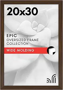 Americanflat 20x30 Poster Frame with Polished Plexiglass - Wide Picture Frames Made of Engineered Wood for Vertical or Horizontal Wall Display - Epic Collection - Walnut