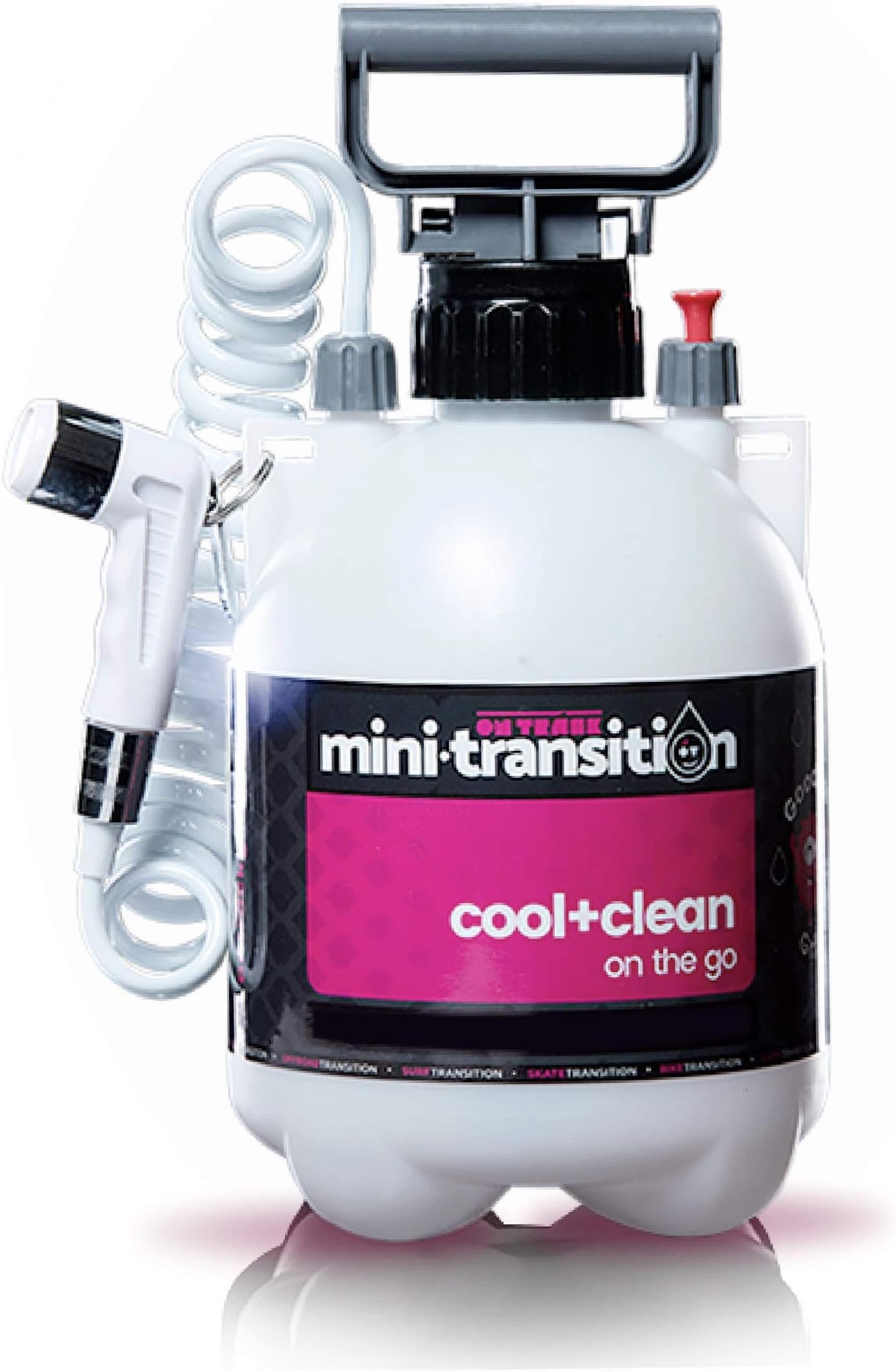 OnTrackGear Outdoor Portable Camping Shower Kit Mini-Transition: Water Pump Camp Shower and Rinse Station for Outdoor Sports, Beach Trips, Dog Bathing or Road Showers - 1.2 Gallons