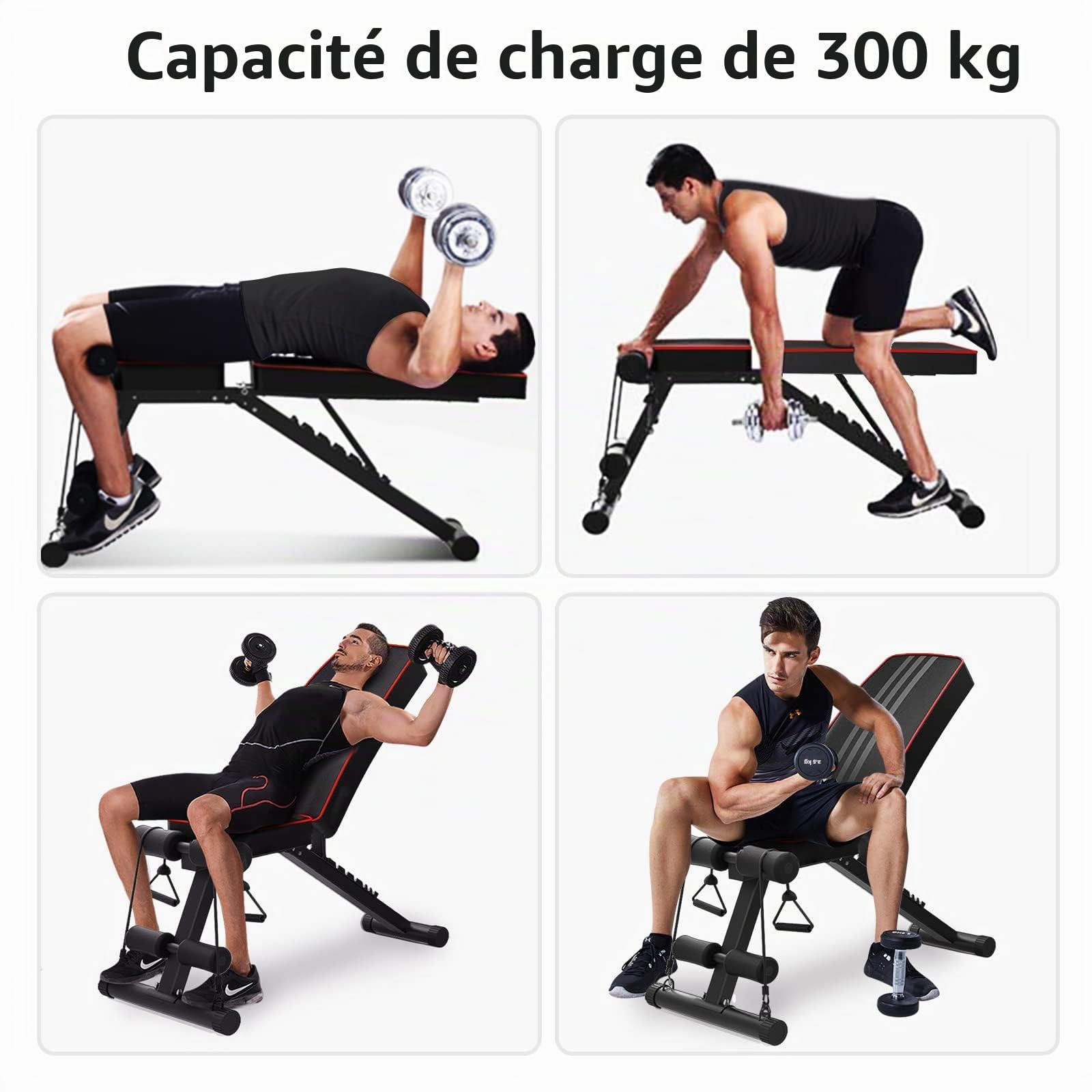 YOLEO Banc de Musculation Pliable Banc réglable pour l'entraînement Complet du Corps Banc inclinable pour Exercice Gymnastique à Domicile/Bureau