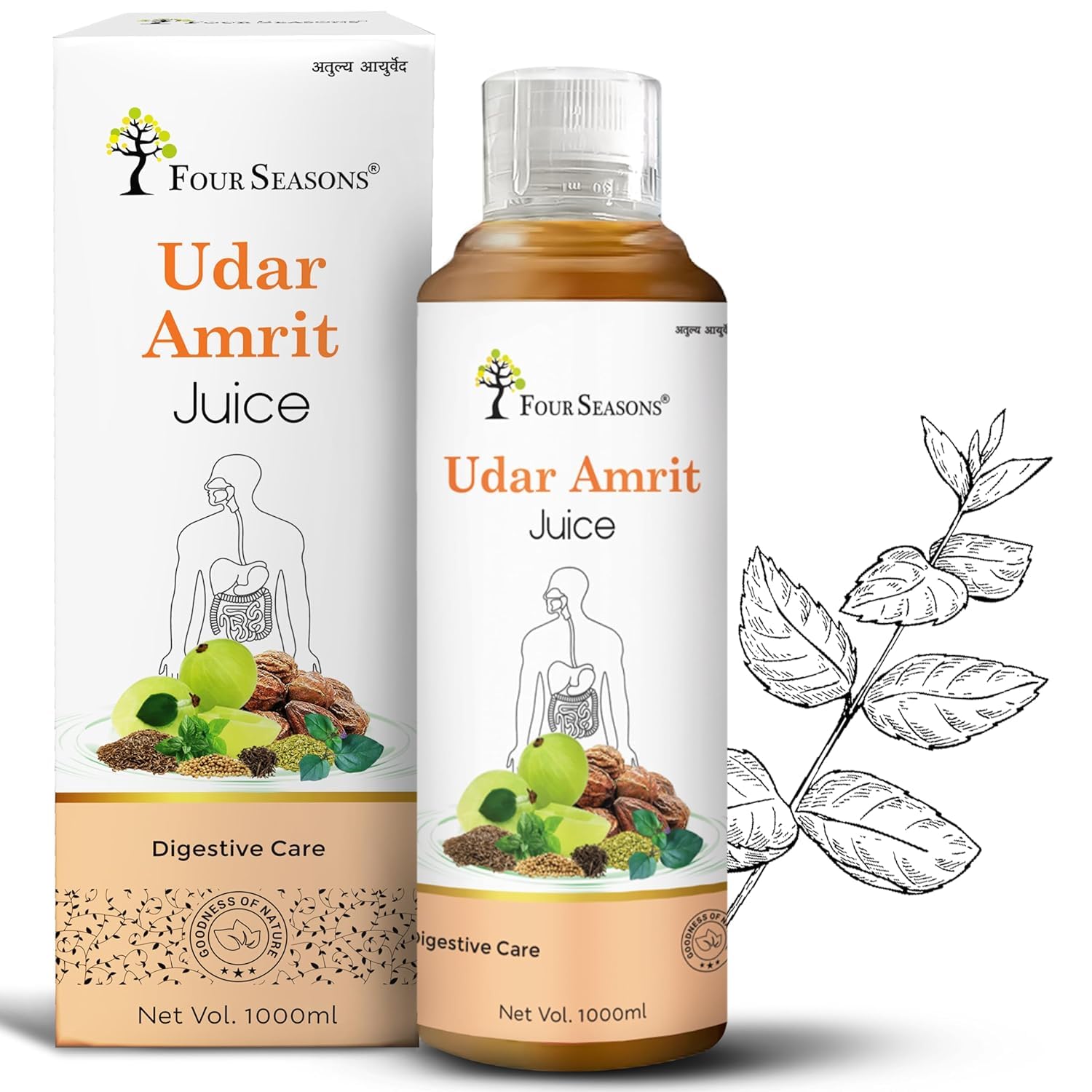 Four Seasons Ayurveda Udar Amrit Juice, Digestive Care Juice | Provides Relief From Acidity & Bloating | Aid Digestion and Metabolism 1000ml-picture-10