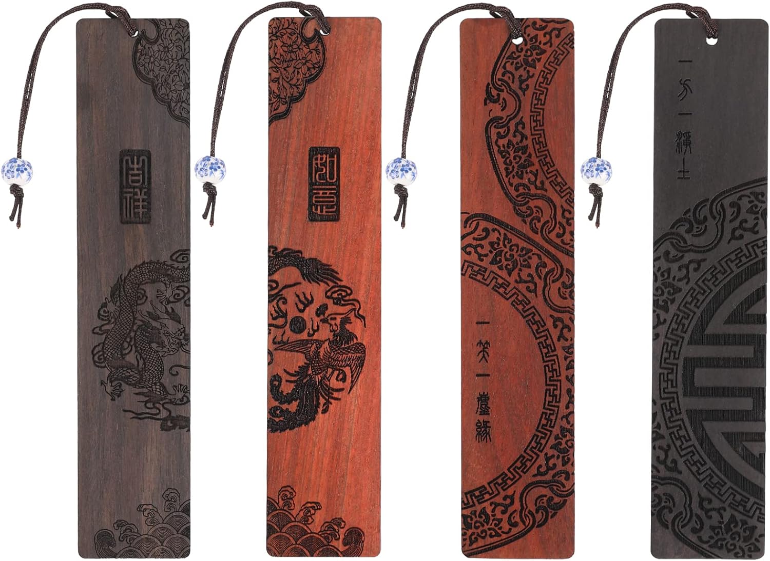 lesezeichen holz,4 pieces wood bookmarks for book Lovers,handmade