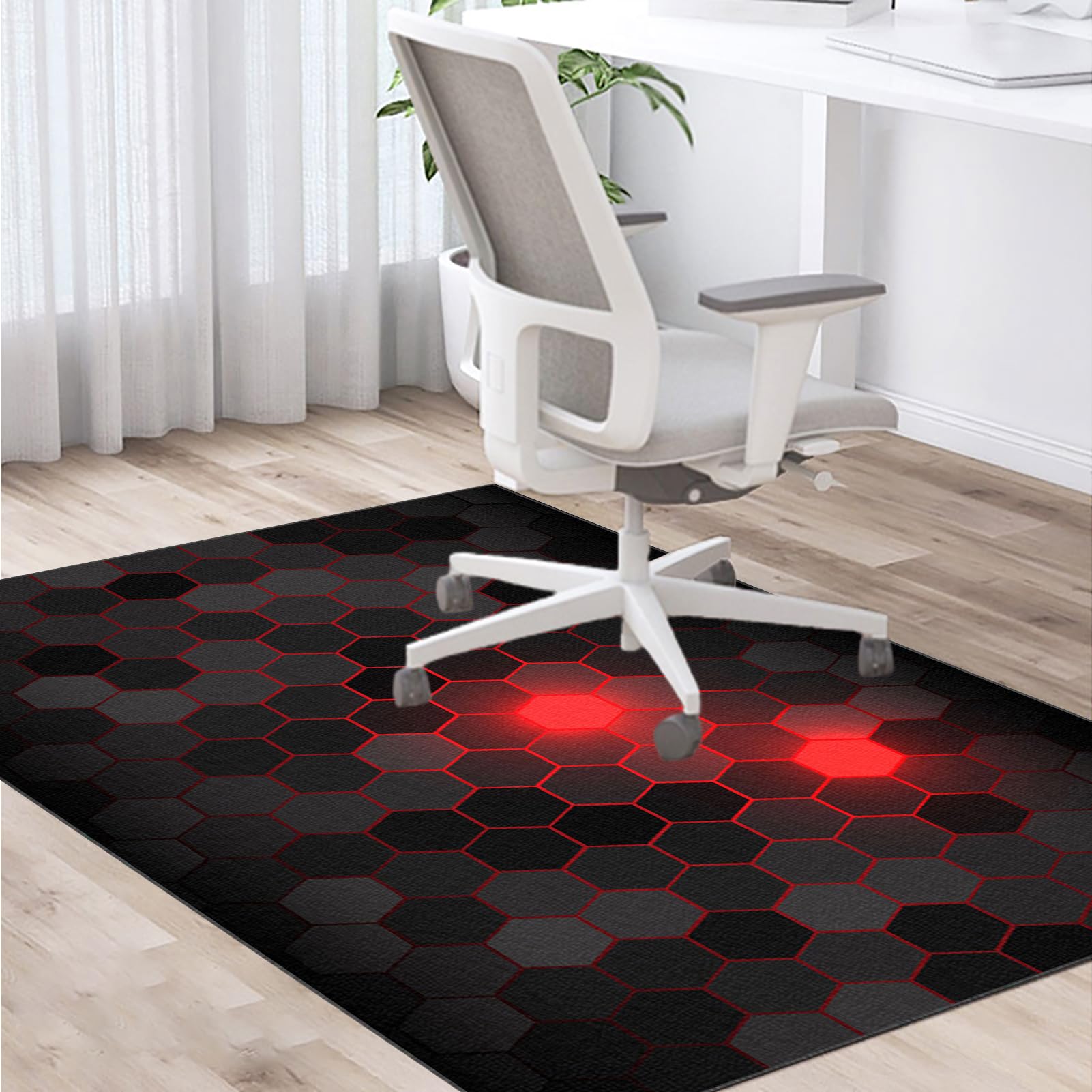 Zteiuqx Computer Gaming Chair Mat,Office Chair Mat for Hardwood Floor & Carpeted Floor, Heavy Duty Floor Protector Desk Chair Mat for Carpet Floors, Non Slip Chair Mat for Home Office 120 x 160 cm