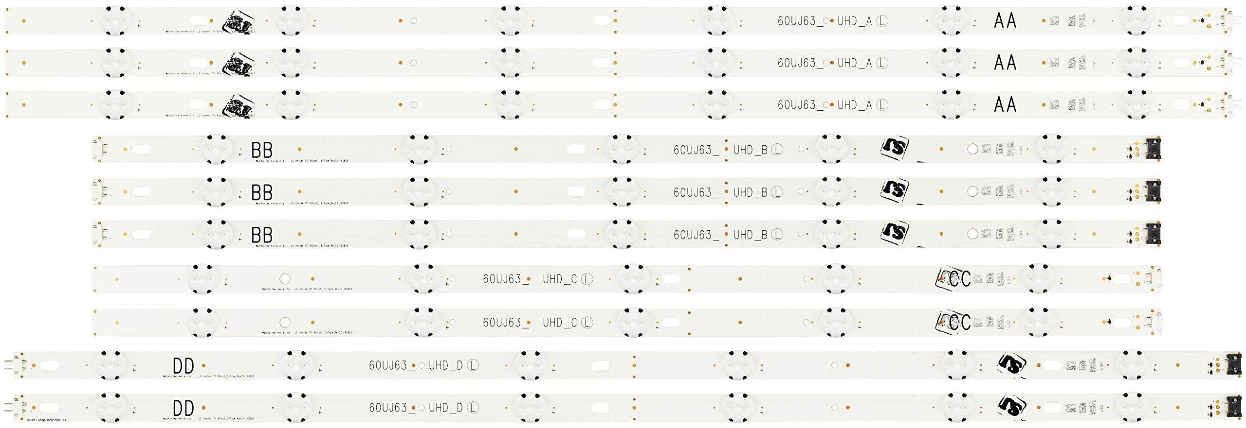 Amazon.com: EAV63673006 60UJ63 UHD LED Backlight Strips (10) New  60UJ6300-UA : Electronics
