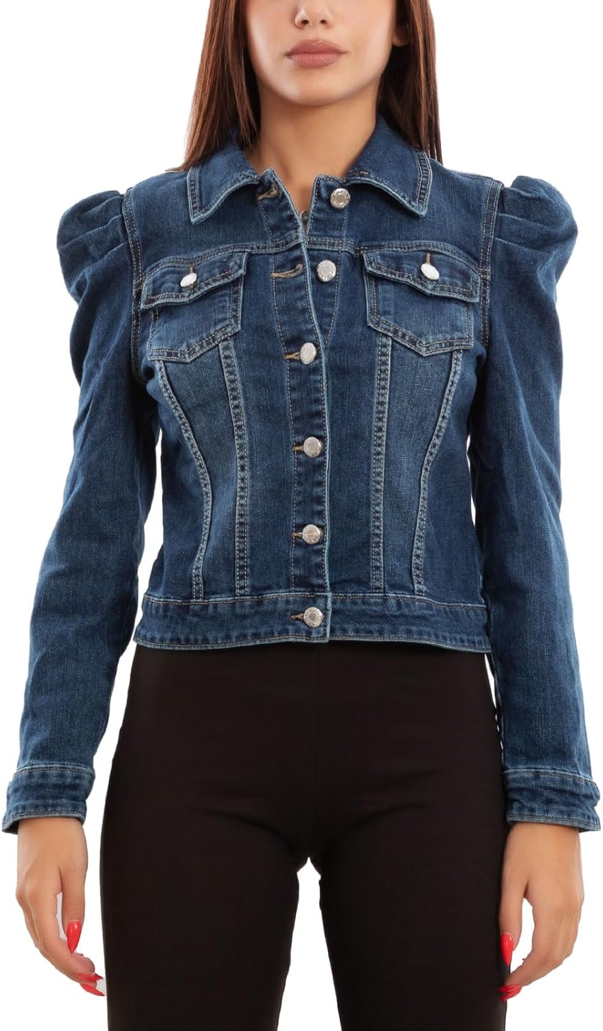 Toocool Giacca di Jeans Donna Denim Casual Giacchetto Maniche Sbuffo LG581  [XS,Blu] : Amazon.it: Moda