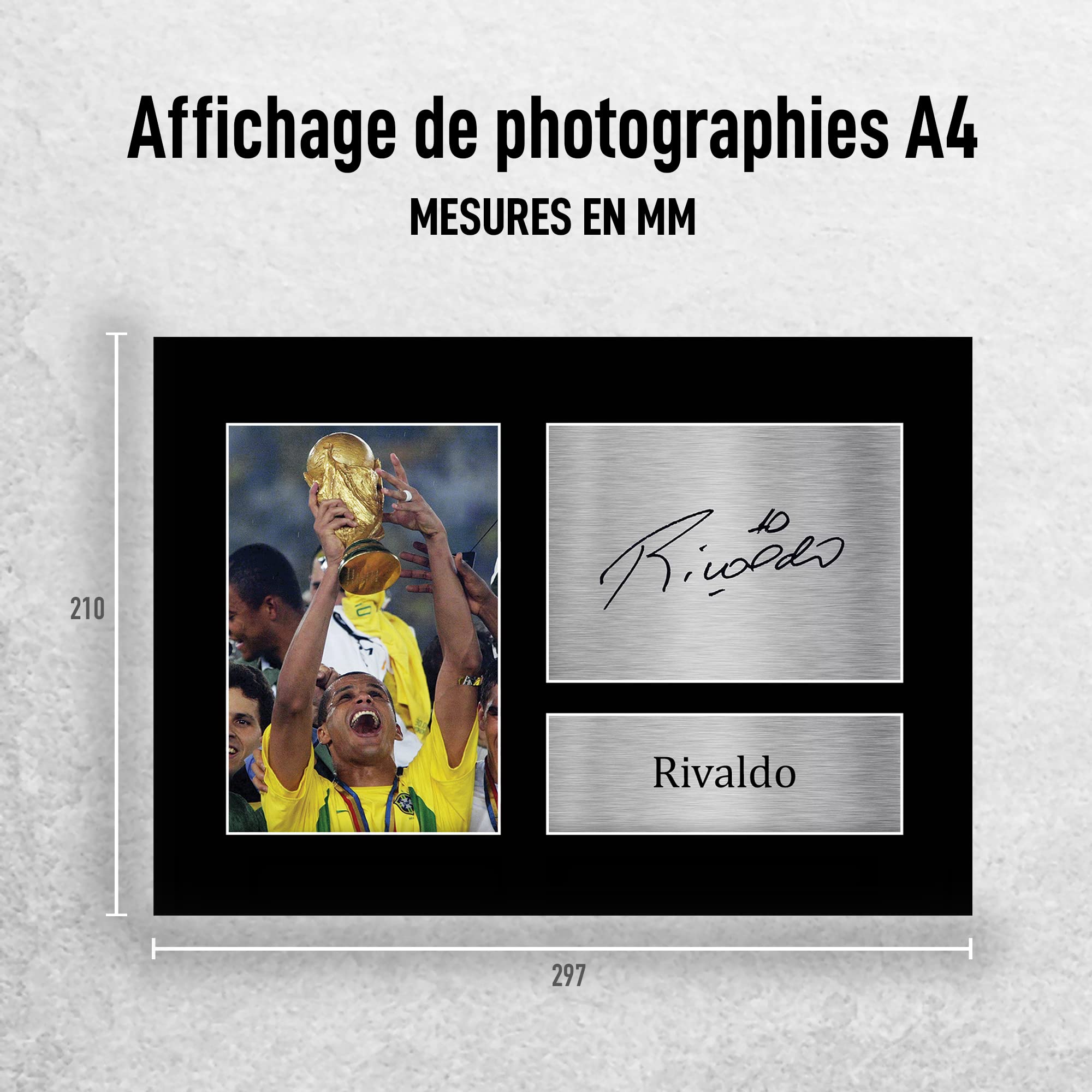 Affiche Encadrée Pelé Brésil Signée - Cadeau Football Fan A4 Prête à Accrocher