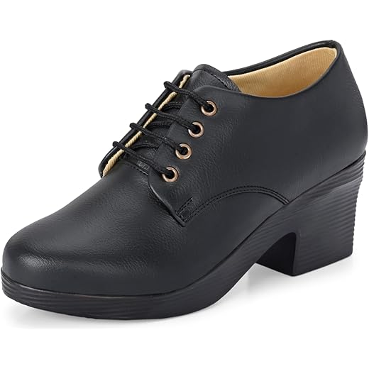 Karaddi Women's Formal Shoes | Lace up for Women | Block Heel Derby Shoes