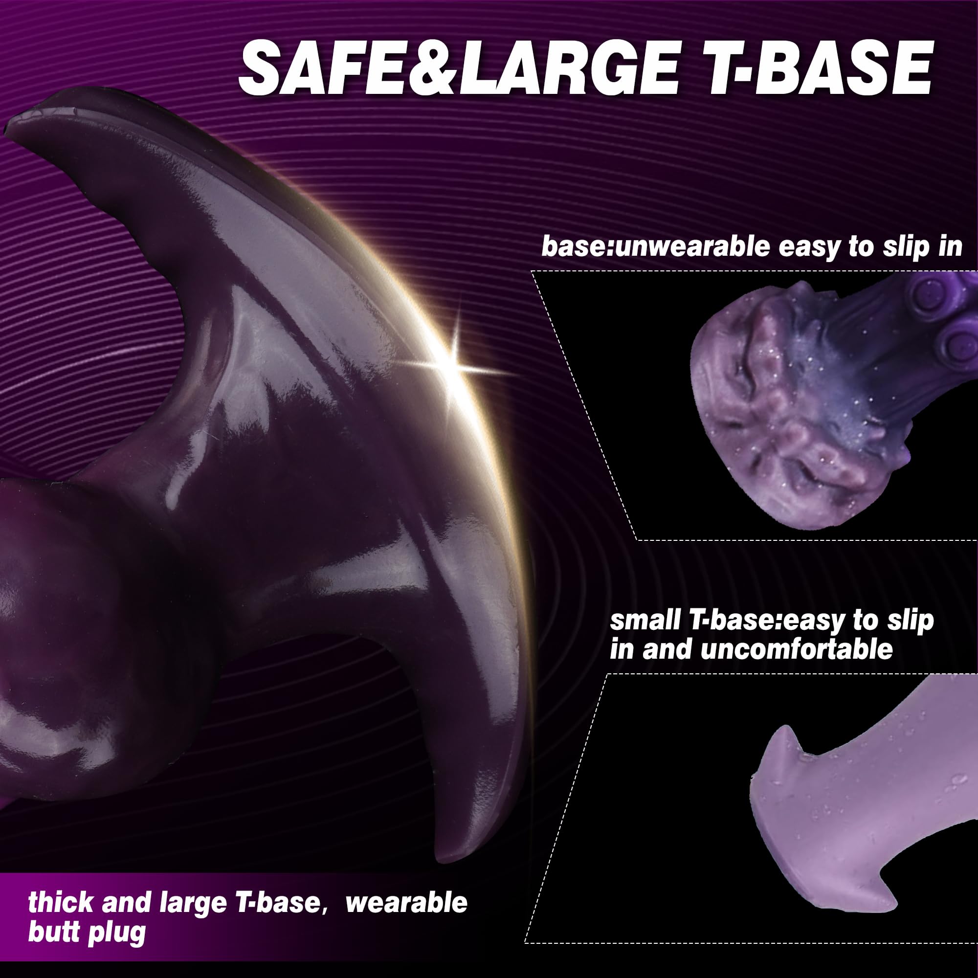 Inflatable Butt Plug Knot Large Buttplug, Huge Anal Inflatable Dildo Silicone Wearable Butt Plug with Safe T-Base, Fantasy Monster Dildo Anal Trainer Stretcher Dilators, Adult Toy for Men Gay Women