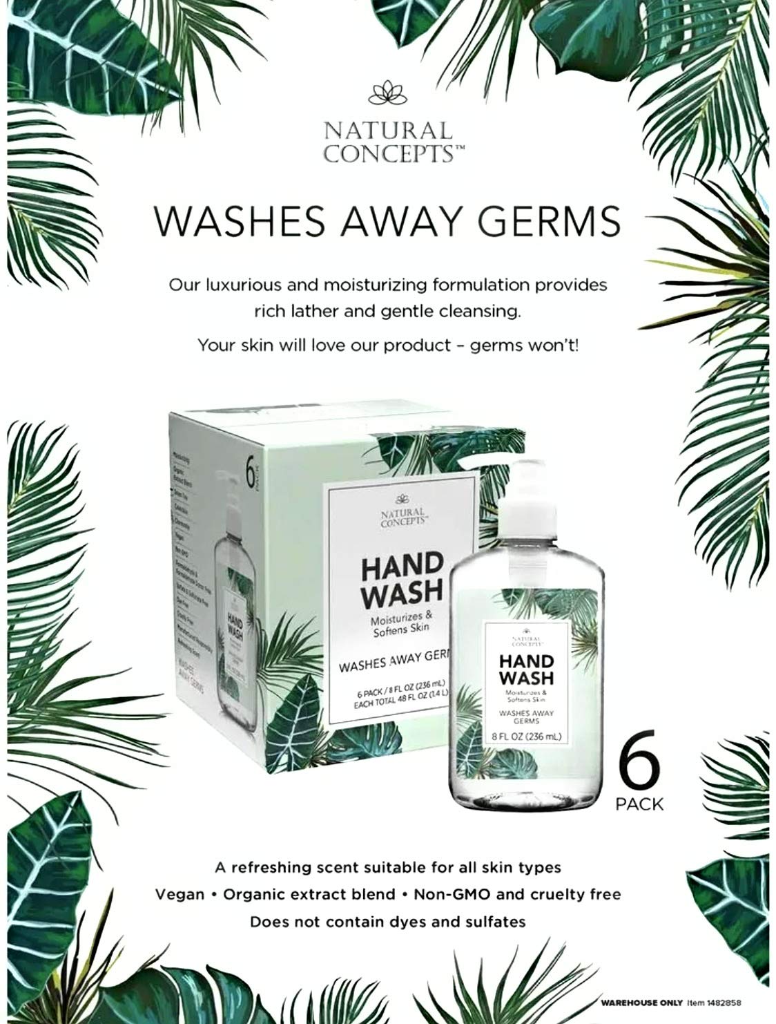 Natural Concepts Hand Wash 6-Pack / 8 oz Pump Bottles image 3