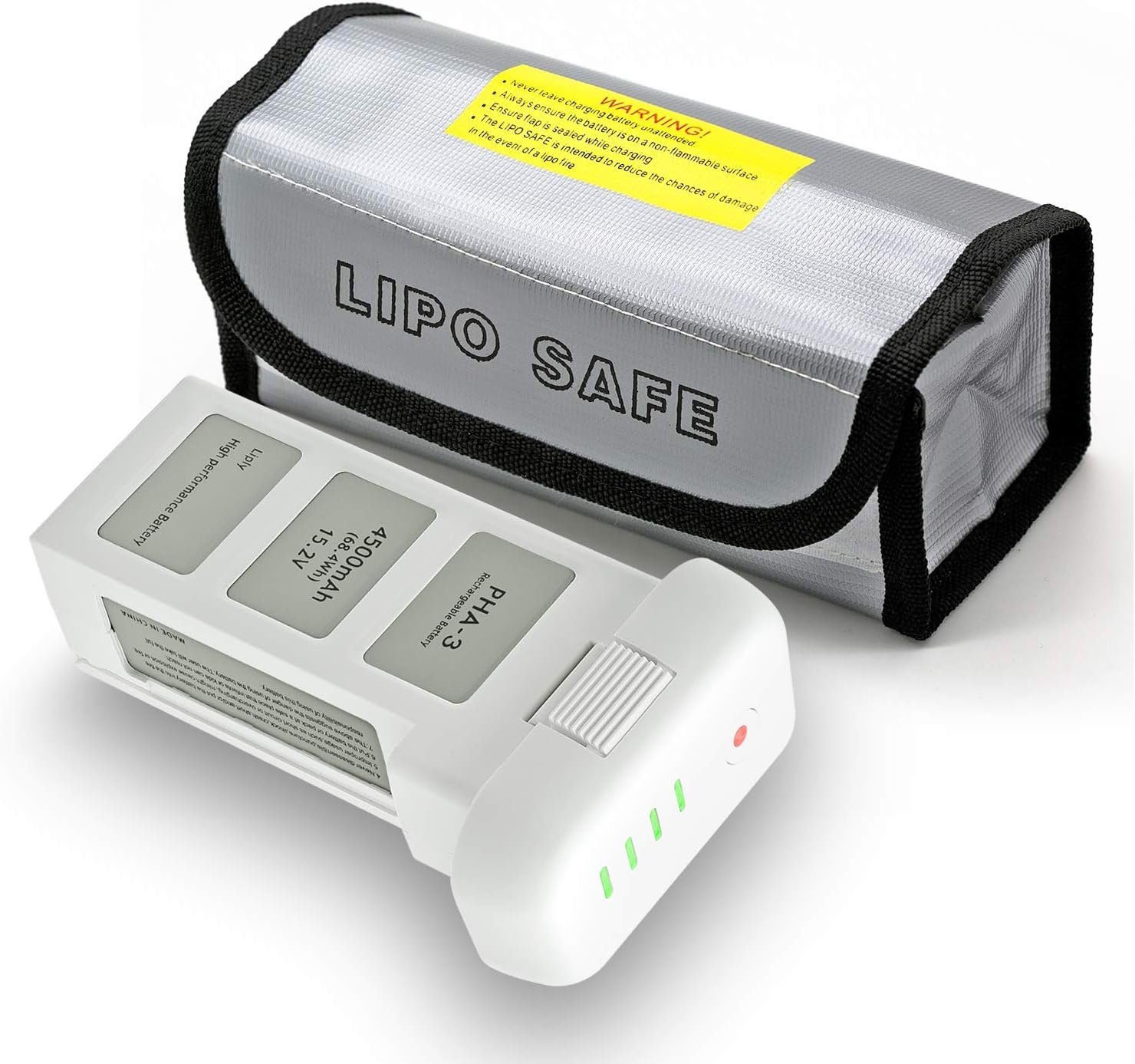 ExpertPower New Phantom 3 Replacement Battery with Safety Bag for Battery Storage, One Pack of Intelligent Flight Battery and One Fireproof Safety Bag