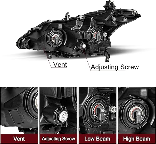 Miniatura 5 de JSBOYAT Conjunto de faros delanteros halógenos compatibles con Nissan Altima 2013 2014 2015 4 puertas Sedán Faros proyector lado del pasajero