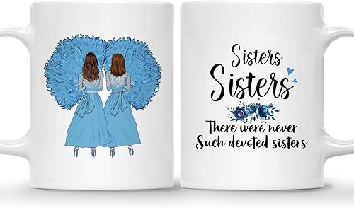 Gossby Taza de café para hermana, regalo para hermana de parte de hermana, Navidad, cumpleaños, regalo de larga distancia para hermana del alma,