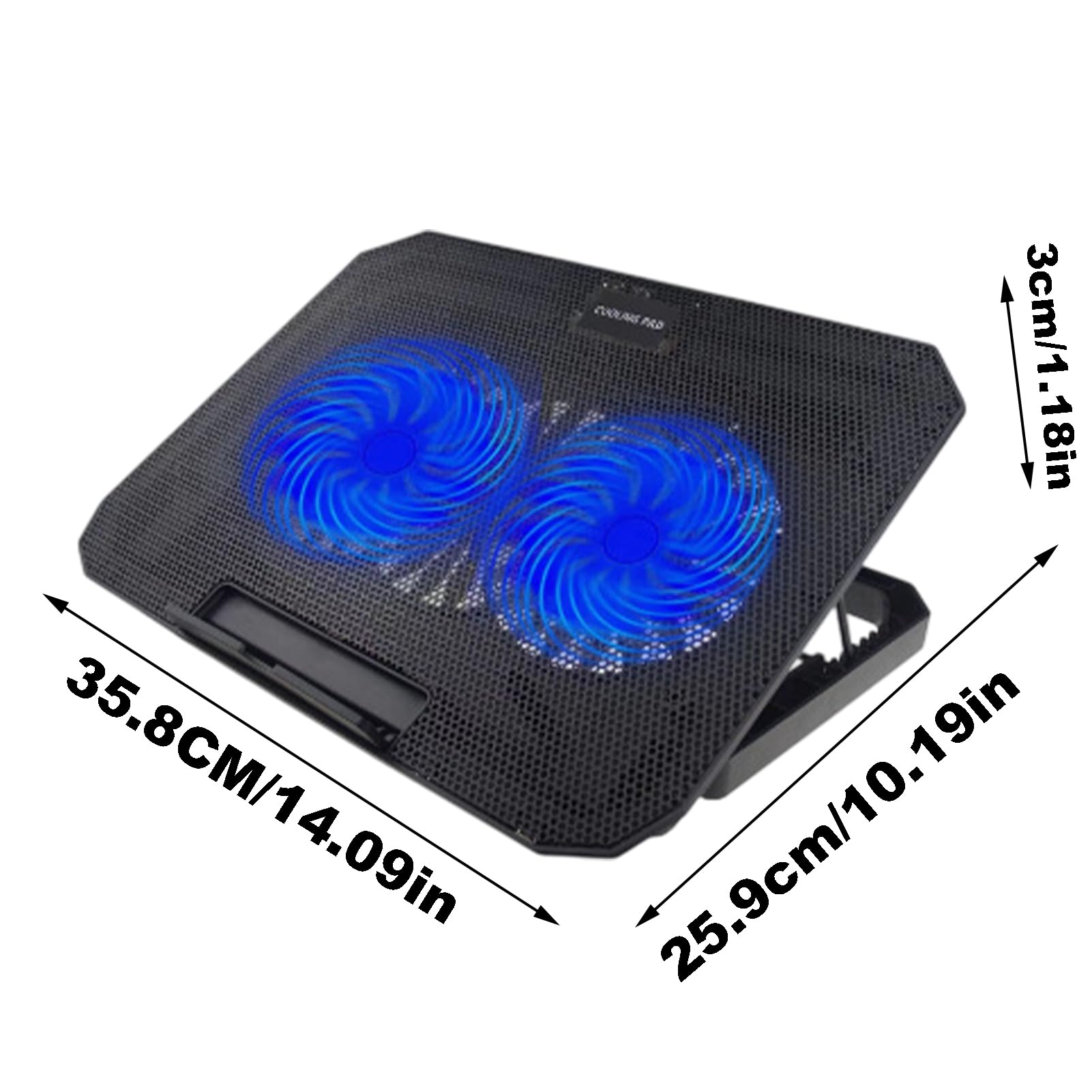 Stand Fan pour ordinateur portable 15,6 pouces Silent Cooling Pad