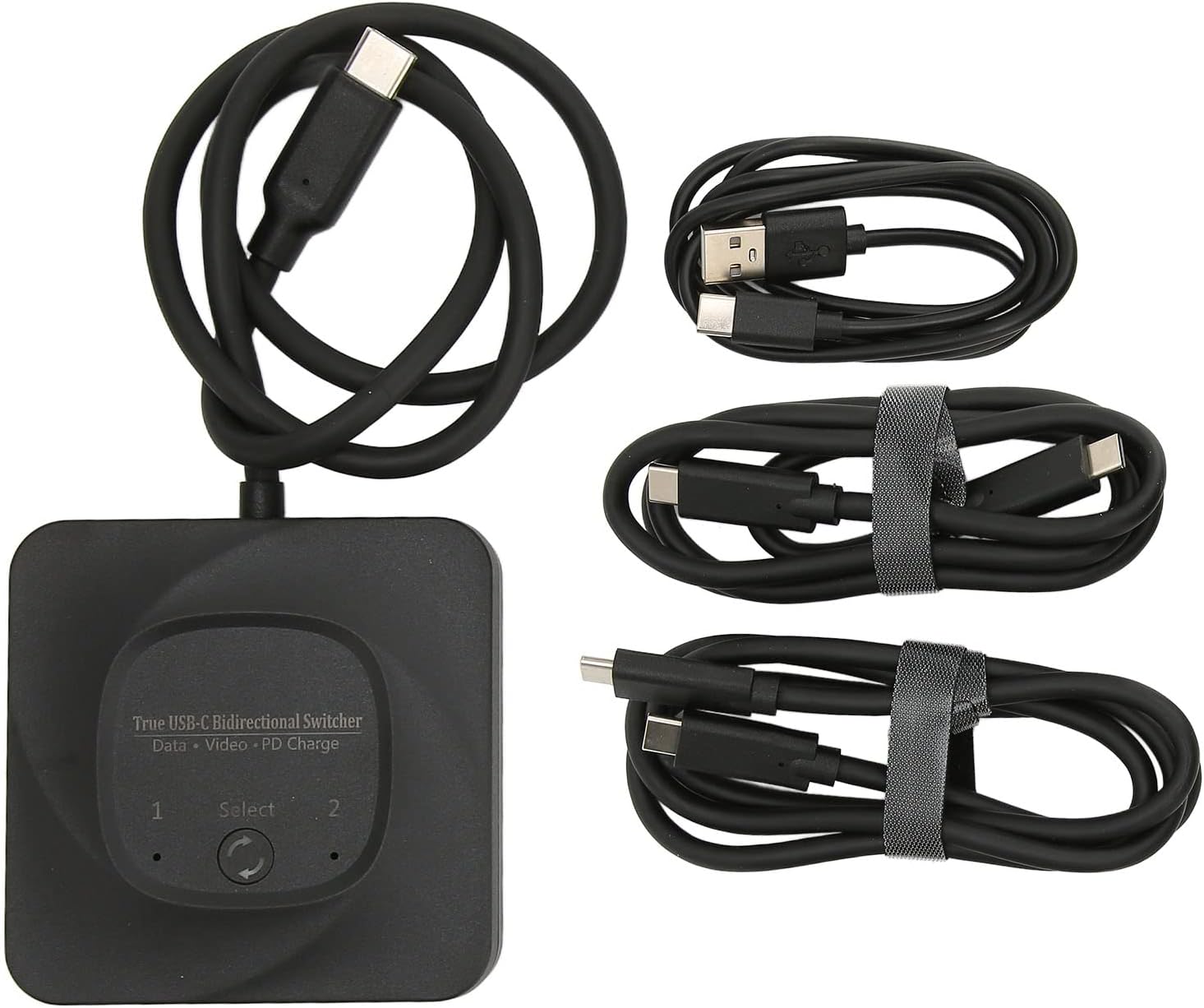 2 in 1 Out USB C Switch, Bi-Directional USB C Switcher 2 Computers Type C KVM Switch Supports 8K@60Hz 4K@120Hz Video 10Gbps Data Transfer 100W Charging Compatible with Thunderbolt Device