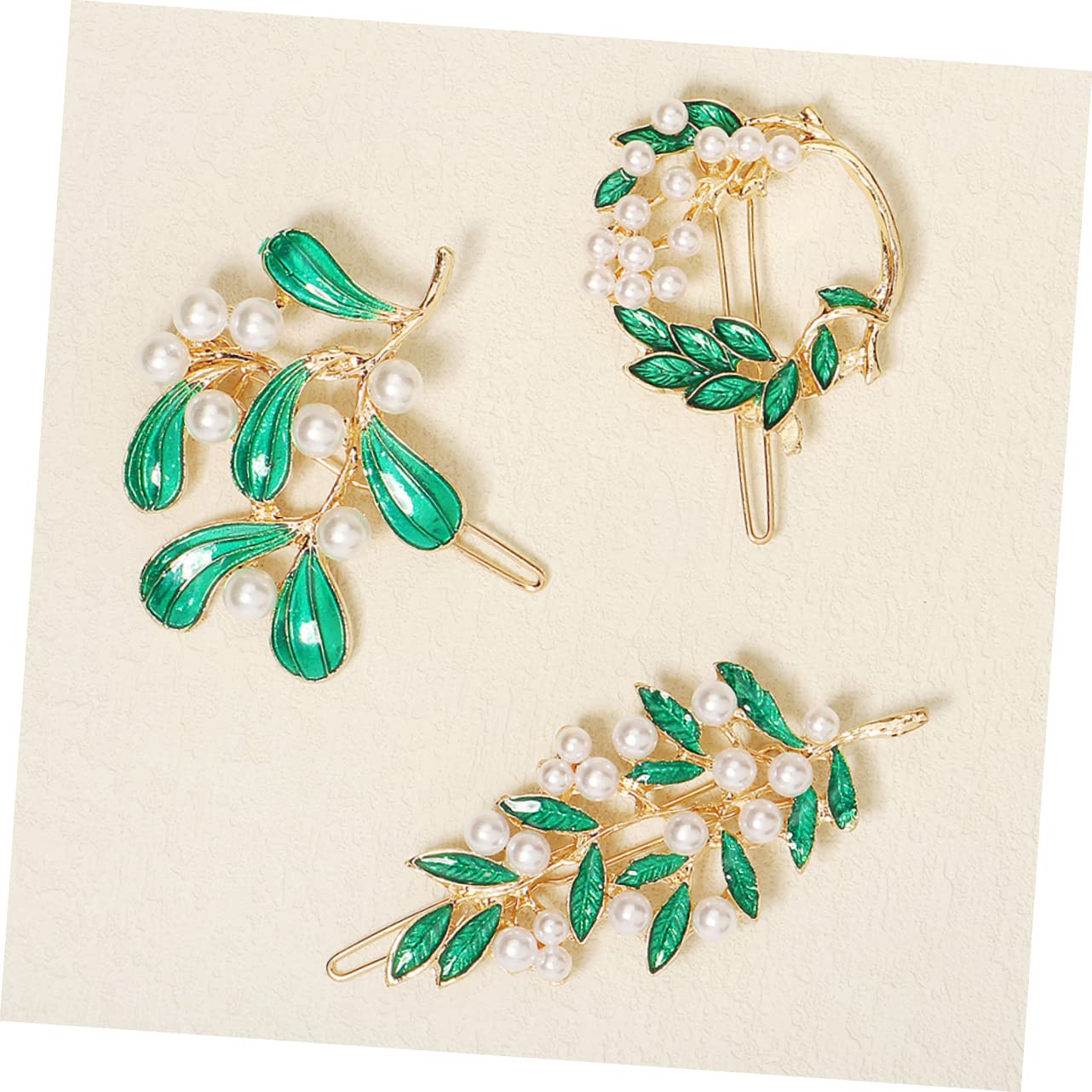 FRCOLOR 15pezzi Fermagli Per Foglia Lega Con Perle Eleganti Accessori Per Donne e Ragazze Per Matrimonio e Feste