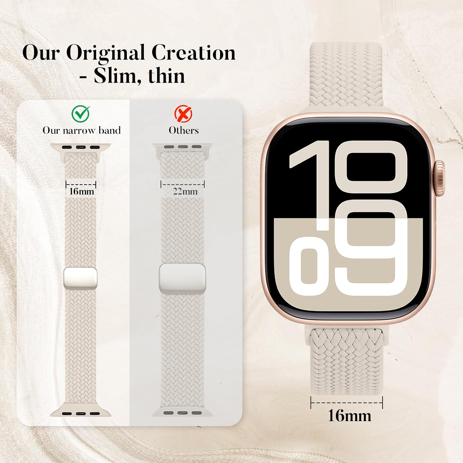 4 Pack Slim Stretchy Bands Compatible with Apple Watch 40/41/42/38mm Women image 2