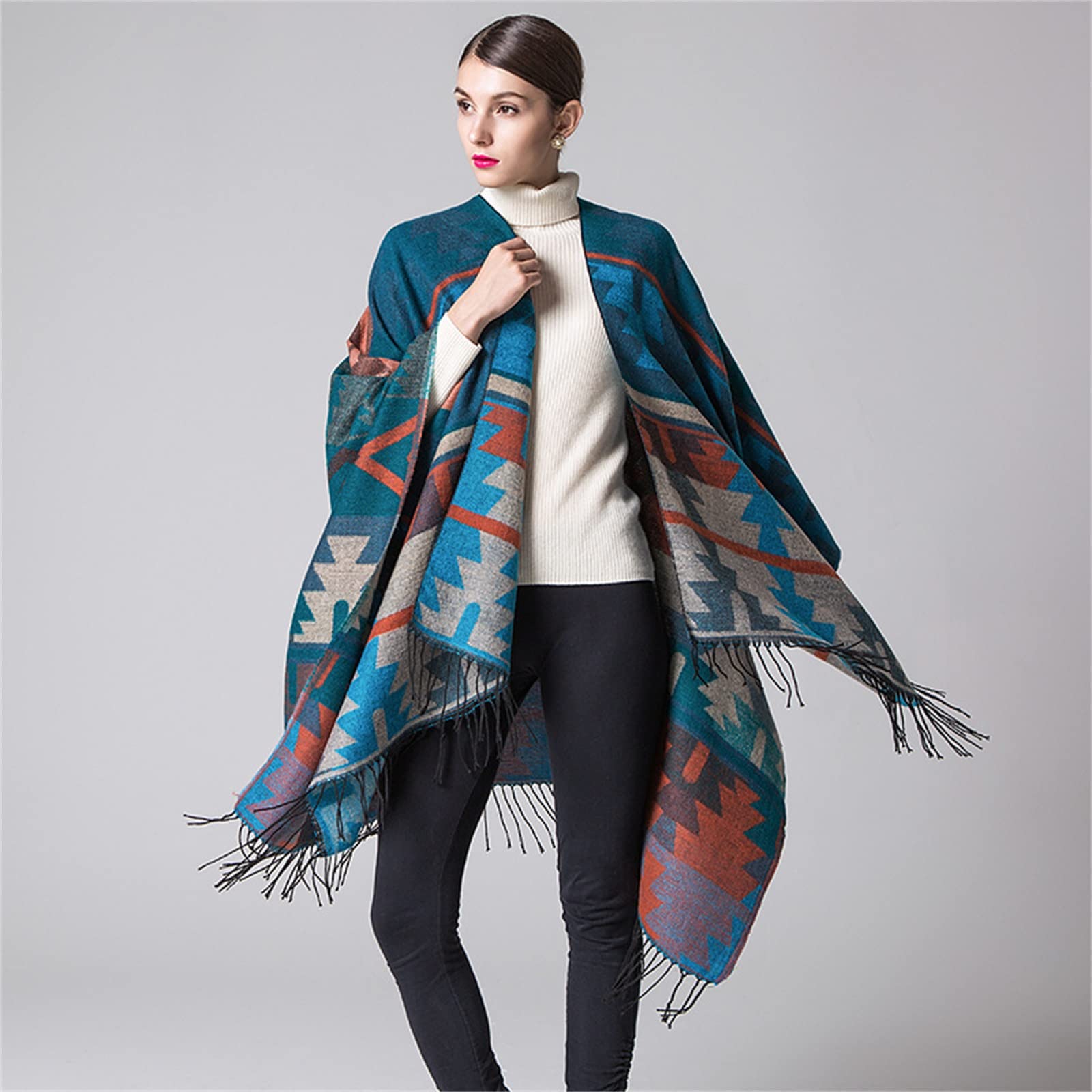 Scialle da Donna Poncho da Donna Scialli Avvolge Sciarpa Invernale Oversize per Le Donne