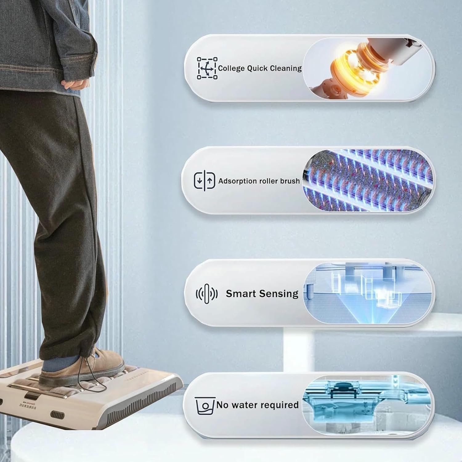 Rechargeable Automatic Induction Shoe Polisher,Fully Automatic Sole Cleaning Machine,260RPM-for Home & Office - Waterless Shoe Cleaner