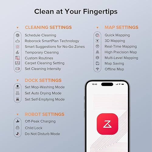 Miniatura 8 de Roborock Qrevo Edge S5A Robot Aspiradora y trapeadora, 18,500 Pa, sin enredos, cepillo principal DuoDivide, Cepillo lateral FlexiArm, lavado con