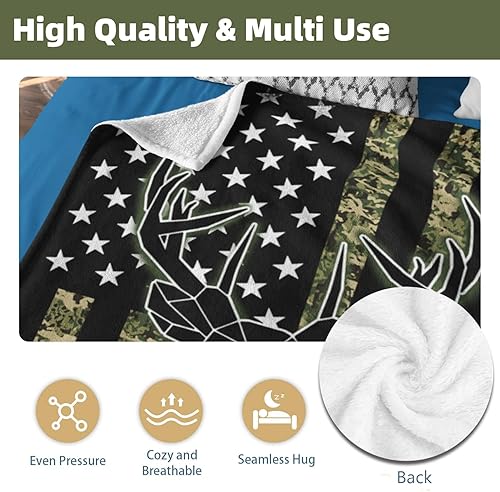 Miniatura 7 de Manta de caza de camuflaje para hombres, manta de caza de ciervos, regalos de caza para hombres, manta de caza de forro polar suave, regalo para